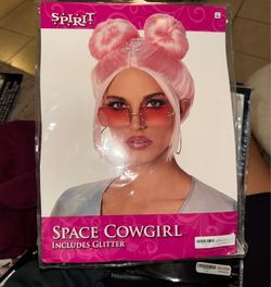 Spirit Space Cowgirl Pink Wig with Glitter