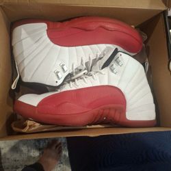 Size 12 JORDAN 12'S RED WHITE BLK