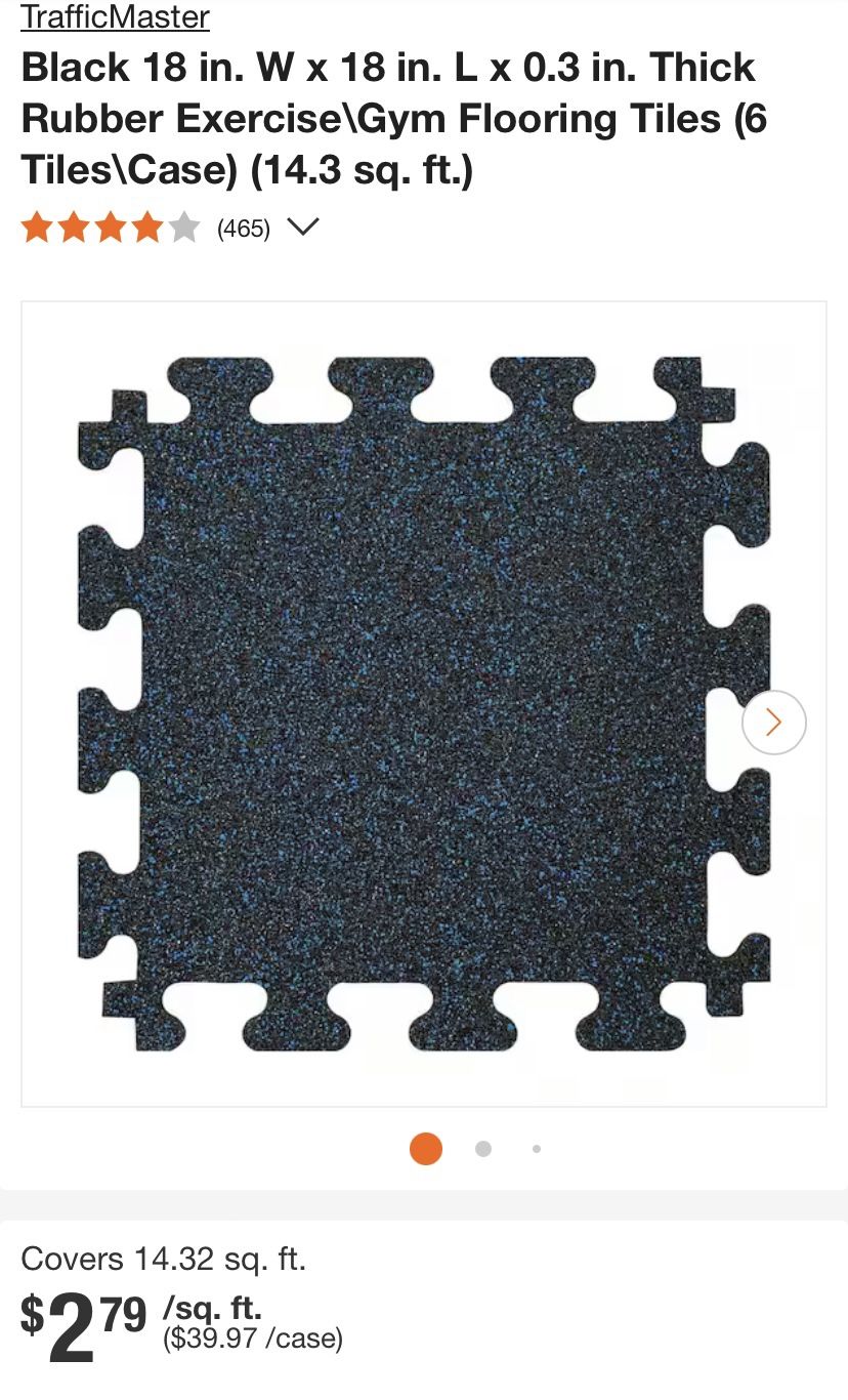 Gym Rubber Tiles 40$ Per Box