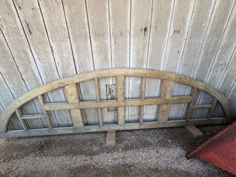 Antique Arched Wood Transom Window Frame