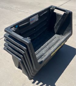 Heavy Duty Stackable Plastic Storage Bins Set of 4