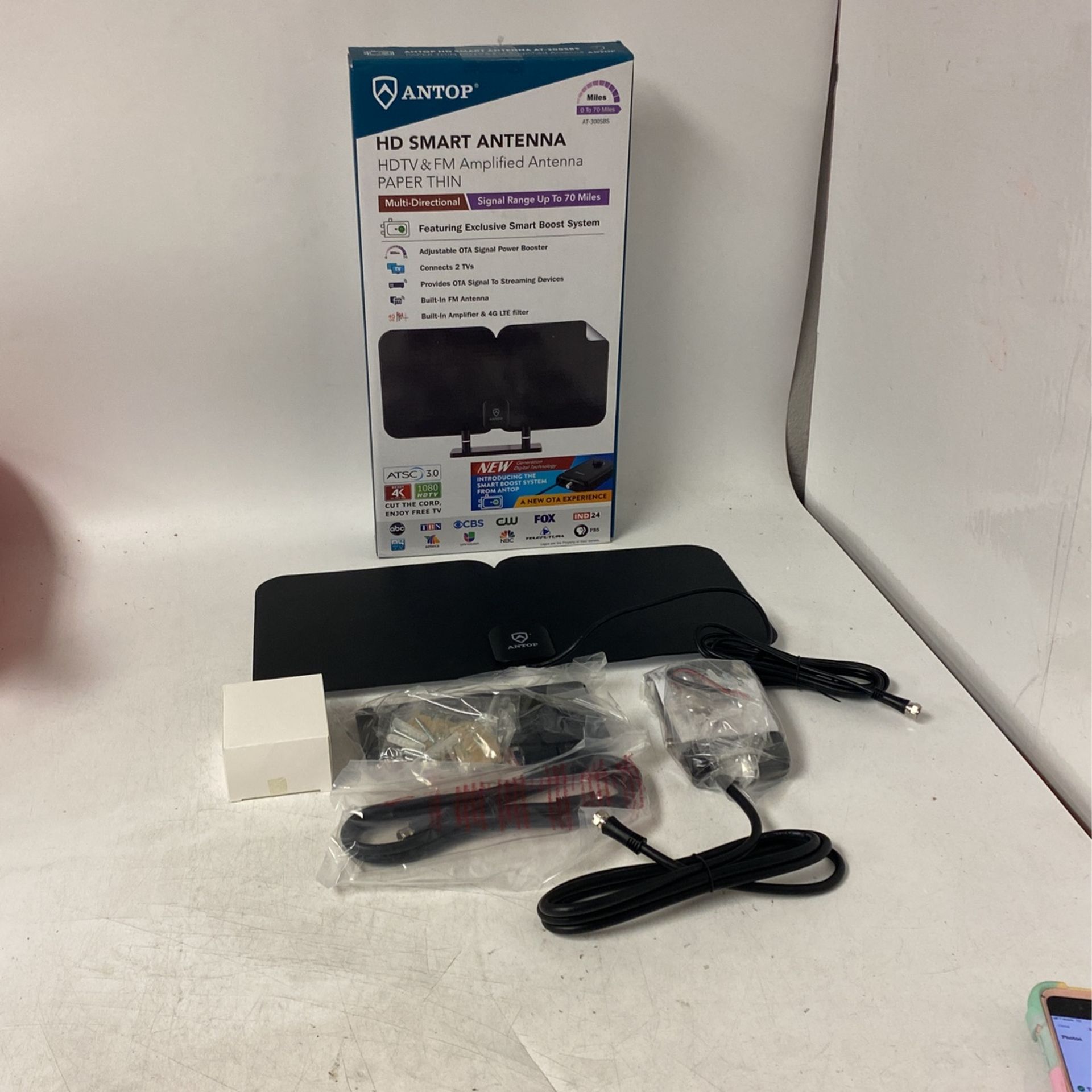 ANTOP AT-300SBS 70 mile HD Smart Antenna with Smart Boost System