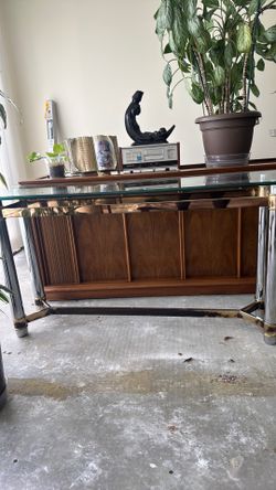 Long glass top door way table