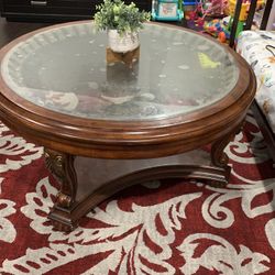 Round 42 Inch Glass Coffee Table 