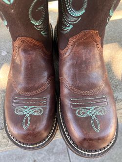 Ariat Brown Leather Cowboy Boots Womens 10