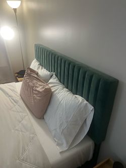 Queen Velvet Green Bed Frame