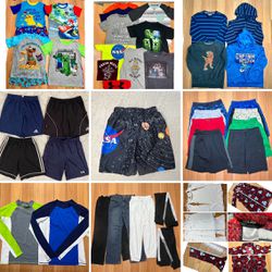 Massive lot of clothes: pants, shorts, shirts, pajamas, long sleeve sz 10/12 boys