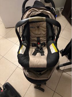 Car seat with base and stroller