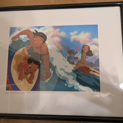 Official framed Disney Lilo & Stitch "Lilo's Surfing Adventure"