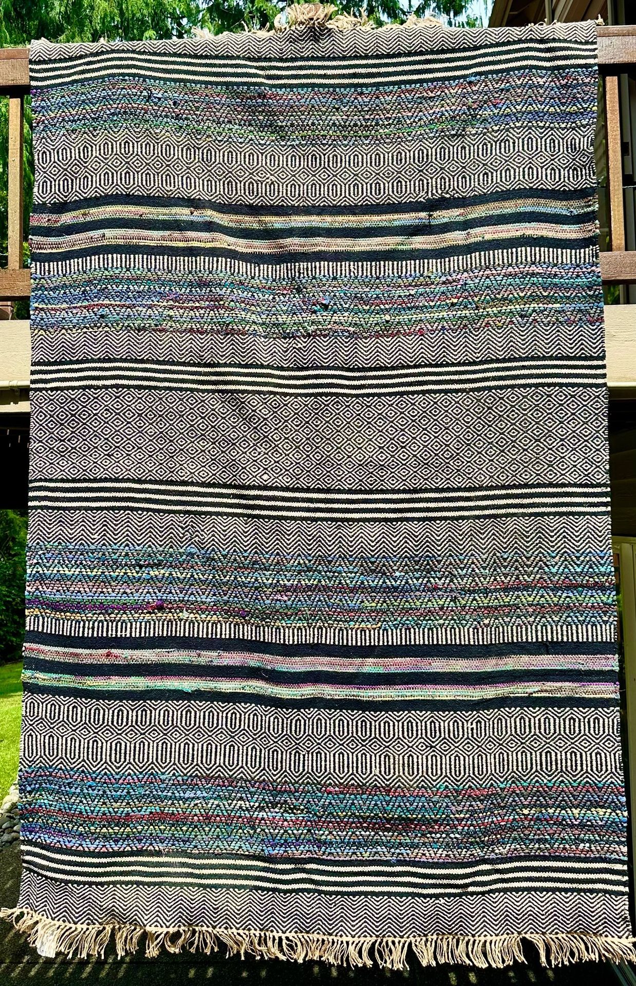 Handwoven World Market 6’ x 9’ Reversible Rug