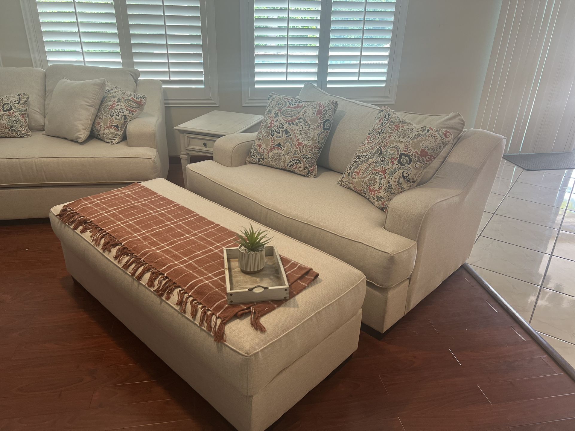 Ashley Furniture Like New Oversized Chair And Ottoman