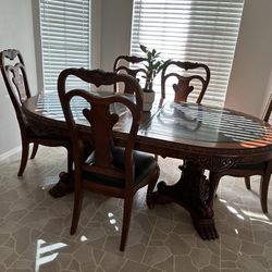 Antique Wood & Jade Table