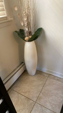 Tall White Vase 