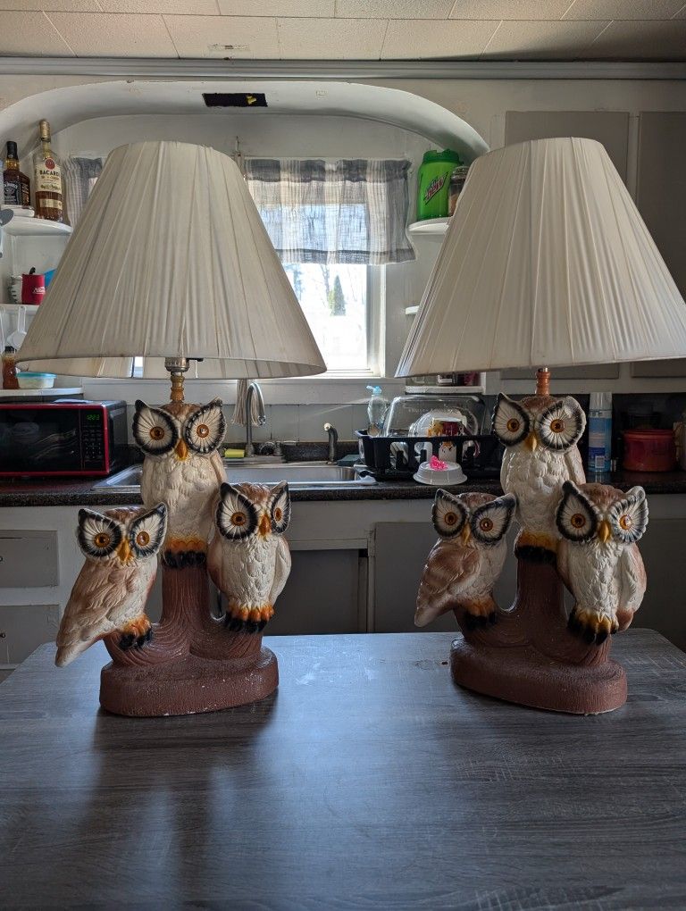 Vintage Owl Lamps