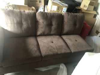 New Left Arm Sofa Never Used Fabric Dark Brown