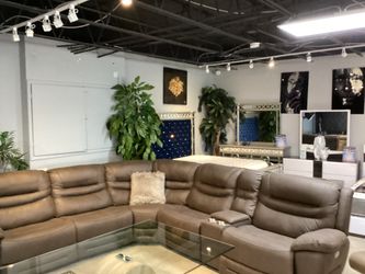 Brown Power Recliner Sectional For Sale