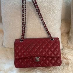 Chanel CF Red Cavier Double Flap Medium