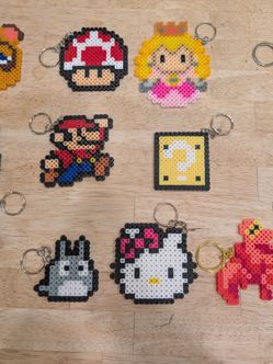 Home made perler beads key chains