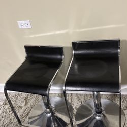 Retro Bar Stools- Black And Chrome adjustable height