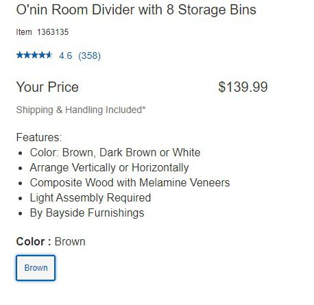 O'nin Room Divider with 8 Storage Bins
