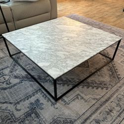 Marble coffee table - large low profile modern