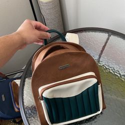 Brown Mini Leather Backpack 