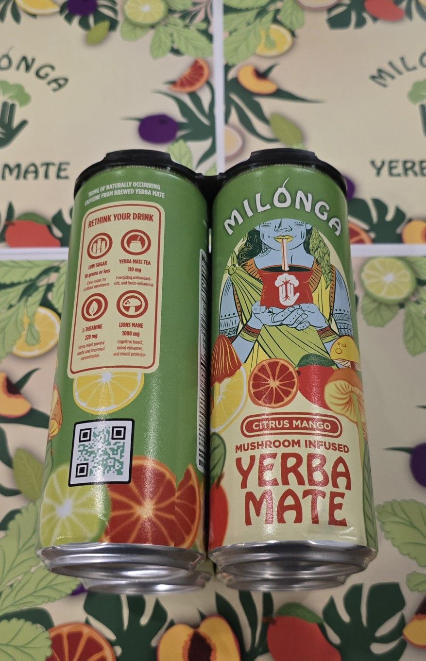 4 Pack Yerba Mate Mango Citrus Milonga Organic Drink
