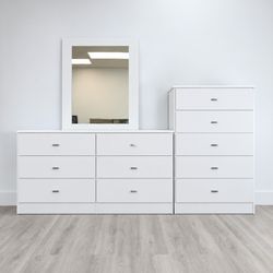 DRESSER WITH MIRROR AND CHEST  // CÓMODA CON ESPEJO Y GAVETERO 