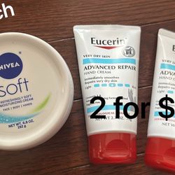 Nivea $5 /Eucerin 2 for $8
