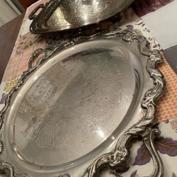 Vintage Silver Plated Trays Lot