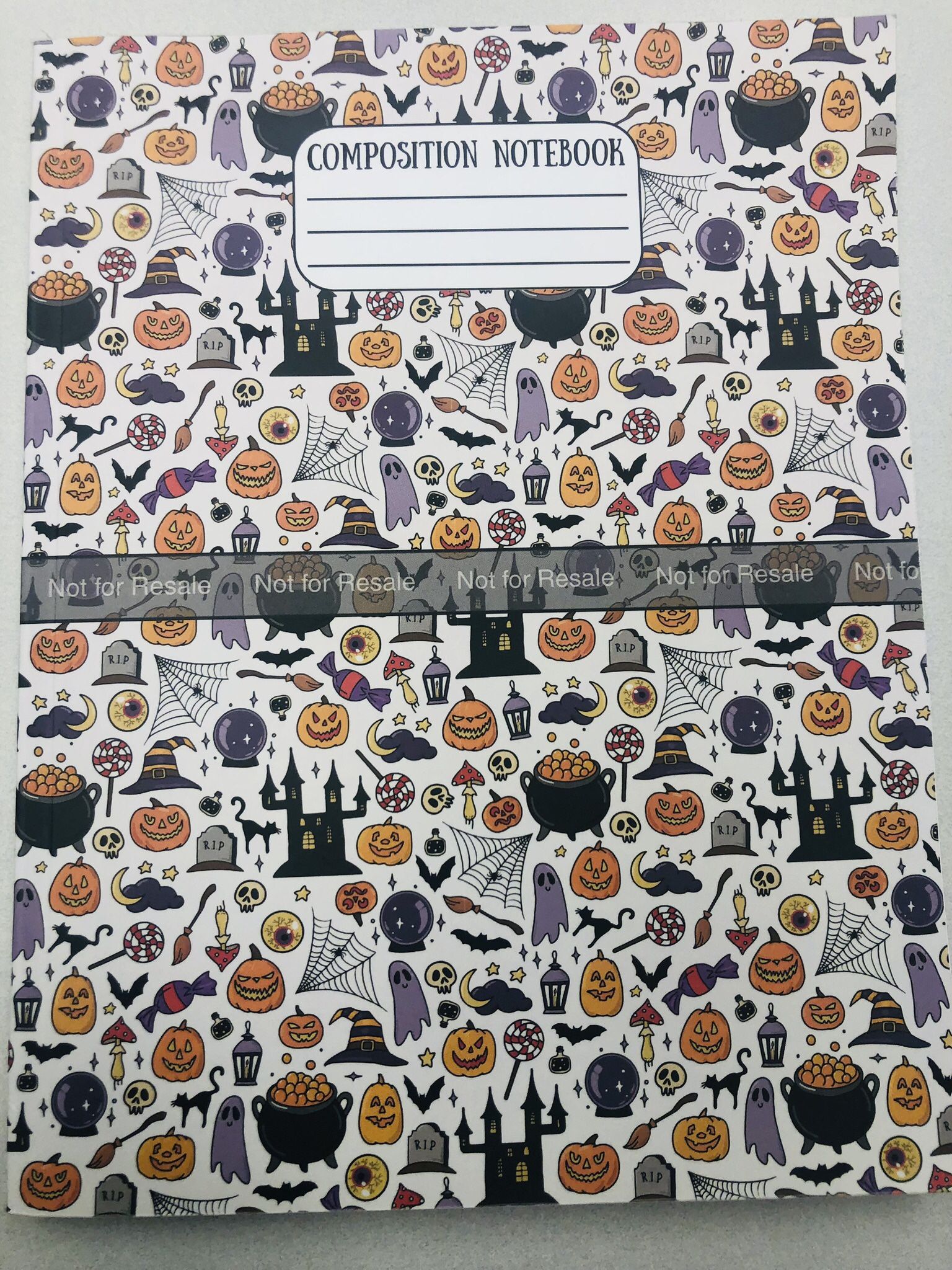 Halloween Themed Composition Notebooks - College Ruled 60 Lined & 10 Graph Pages - 7 1/2 X 9 3/4