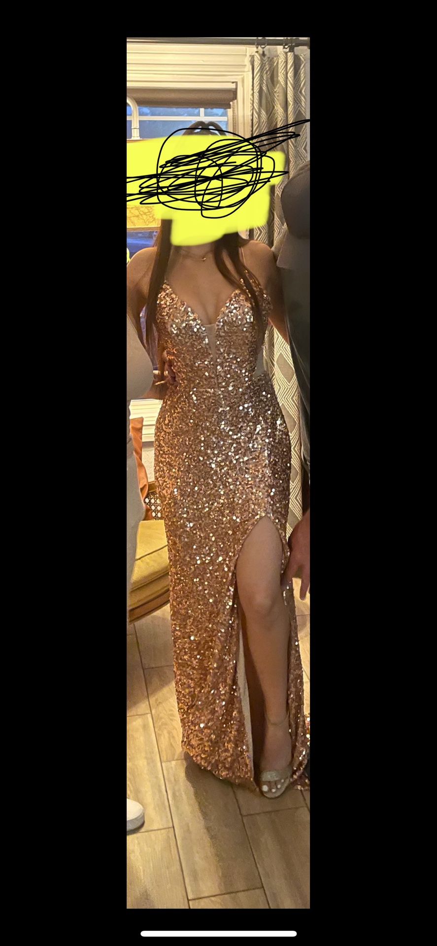 Rose Gold Prom Dress Size 3