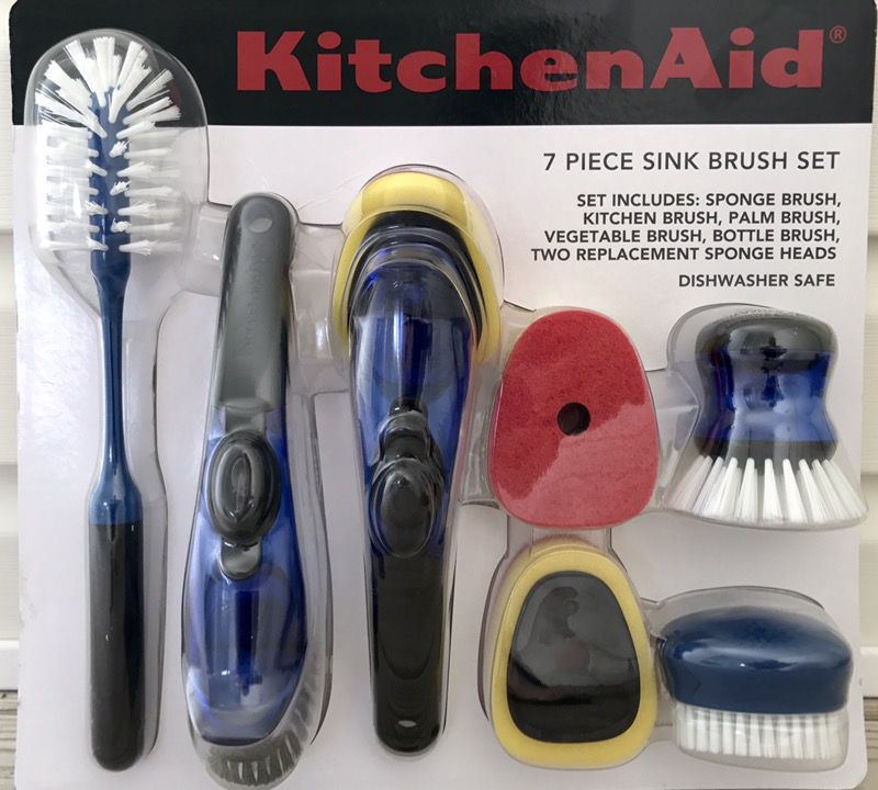 NIB Blue KitchenAid® 7 Piece Sink Brush Set