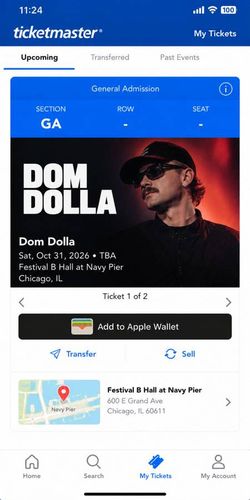 Dom Dolla at Navy Pier Two GA Tickets - (Oak Park)