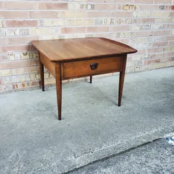 Mid Century Modern Bassett Artisan Walnut Side Table Vintage