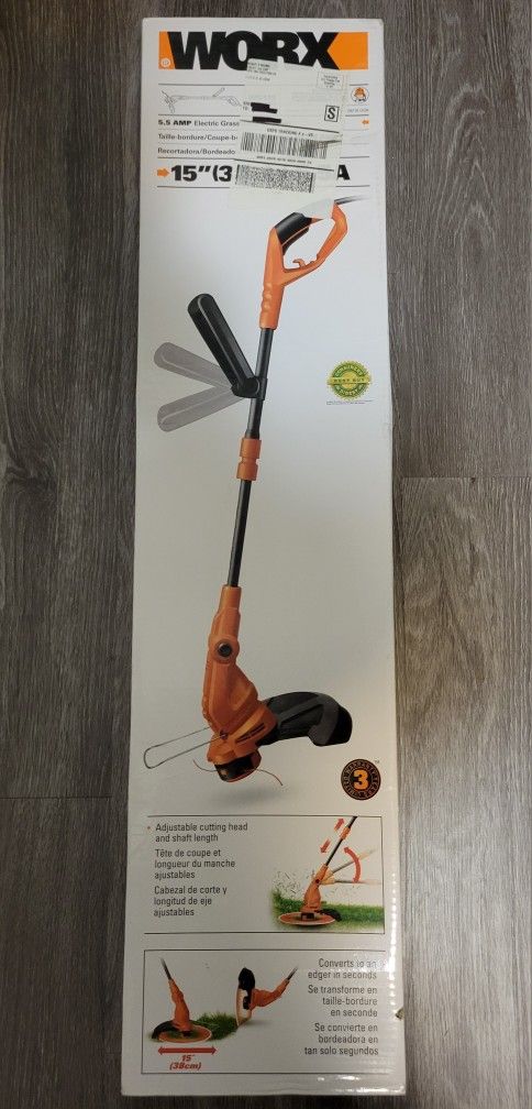 Brand New Worx WG119 5.5 Amp 15" Corded Electric String Trimmer & Edger