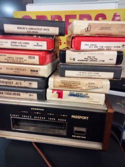 Passport 8-Track Stereo Tape Deck with Tapes