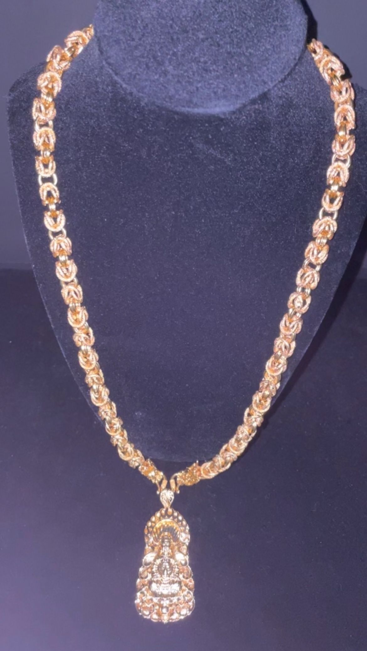 24K Gold Chain + Buddha Pendant 