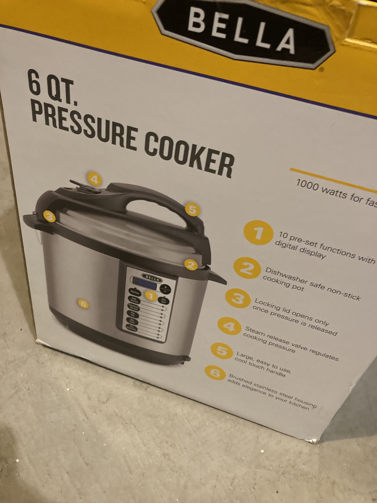 6Qt Bella Pressure Cooker