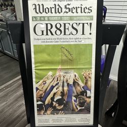 LA Times World Series Paper Framed