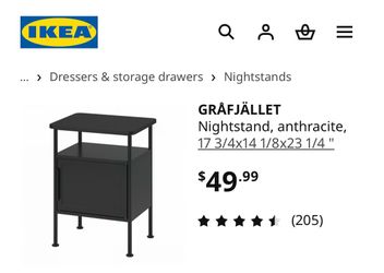 IKEA GRAFJALLET NIGHTSTAND (BRAND NEW IN BOX)