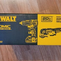 New Dewalt 20v Brushless Cordless Hammer Drill, Oscillating Multi-tool, 2 Batteries, Battery Charger and Bag $200 Firm Pickup Only