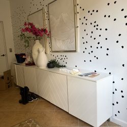 2 White Cabinets Chrome Legs