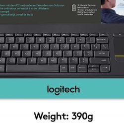Logitech K400 Plus Wireless Touch With Easy Media Control and Built-in Touchpad
