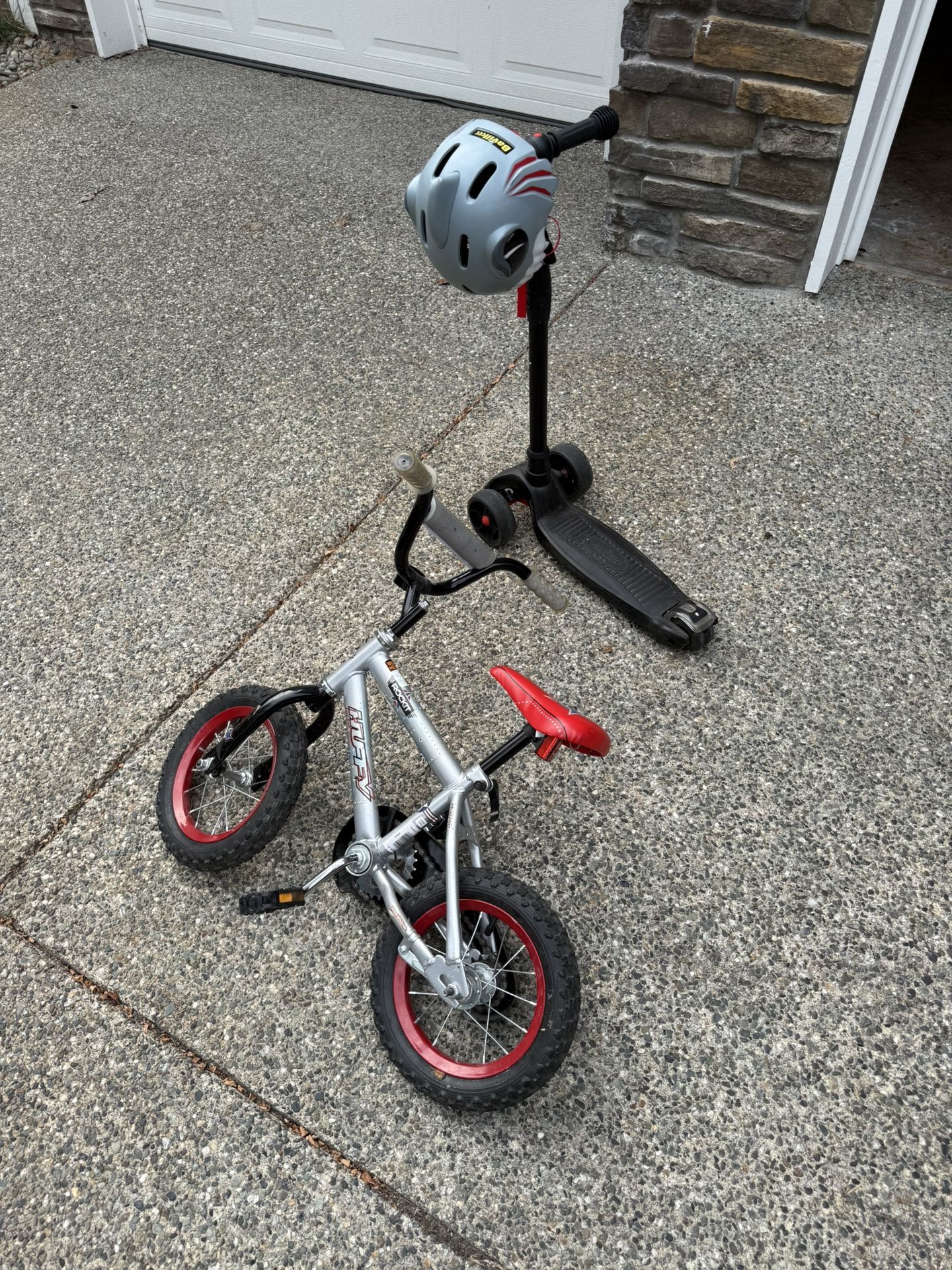 Scooter, Bike and Helmet