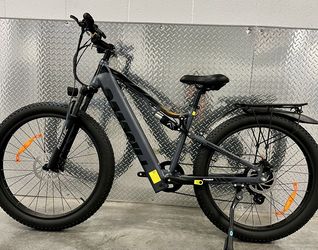 FREE DELIVERY 🚚 Brand New Electric Endurance Mountain E-Bike, 27.5x3.0 All Terrain Tire, 28mph, Thumb Throttle + Pedal assist  + Rear Rack 