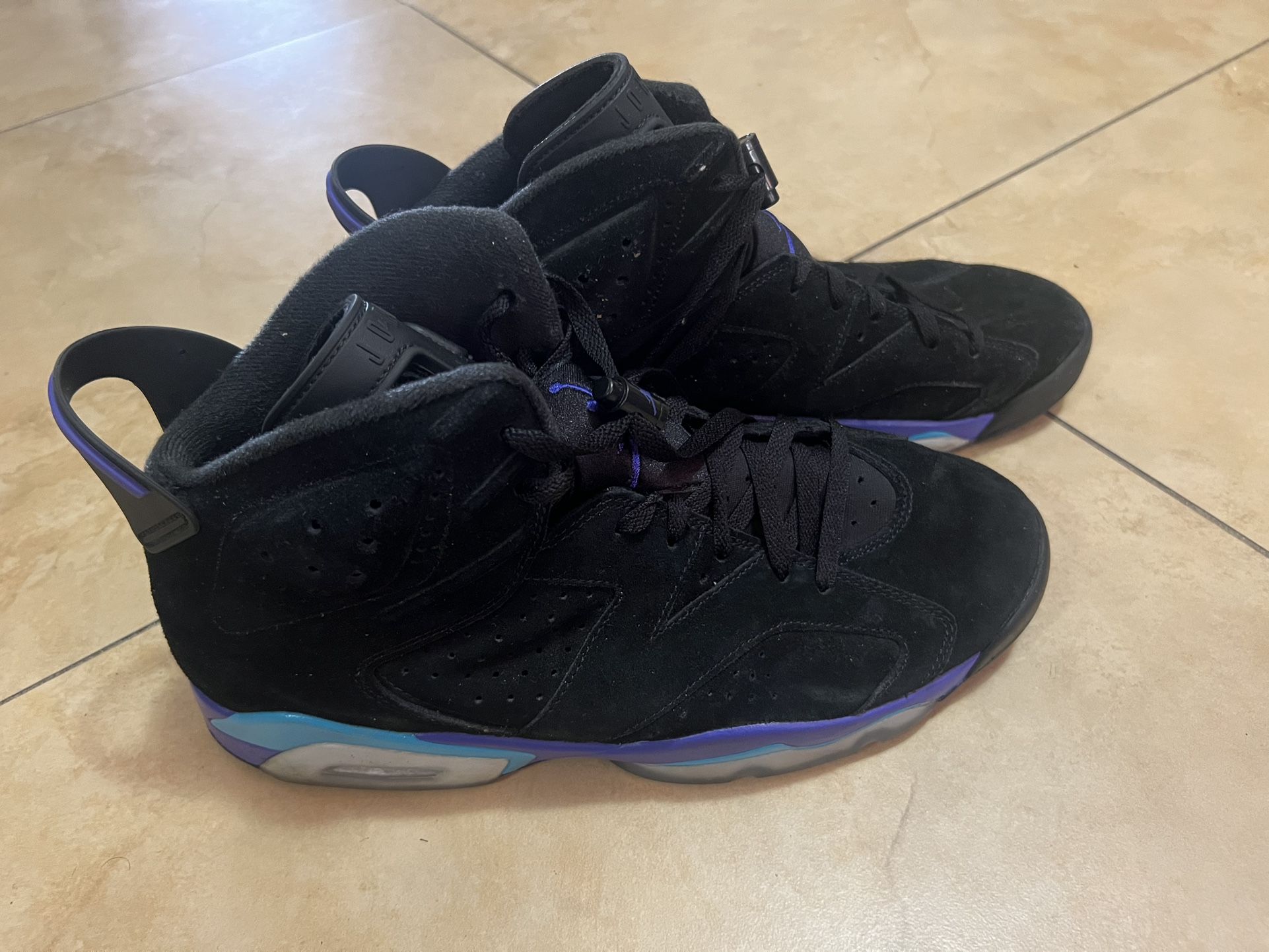 🟣 Air Jordan 6 Retro “Aqua” – Black/Concord/Aquatone (Used, w/ Box)