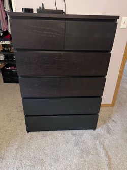 IKEA 6 Drawer Black Dresser