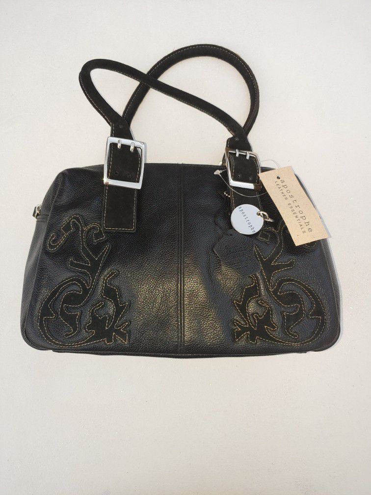 Black Leather Apostrophe Purse New With Tags