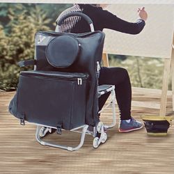 New!  Folding Art Cart, Portable Rolling Chair with Drawing Storage Bag